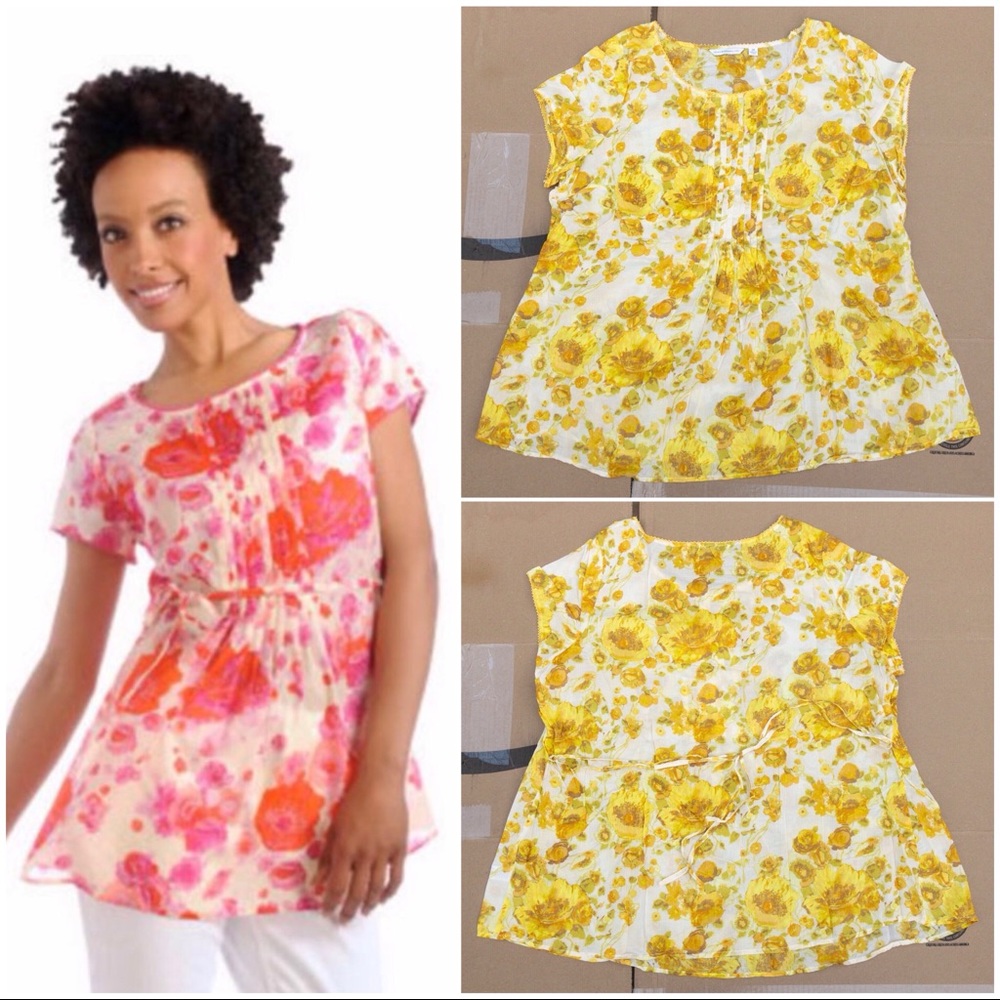 ❌ SOLD❌ Isaac Mizrahi Pleat Detail Self Belt Top - Picture 1 of 8